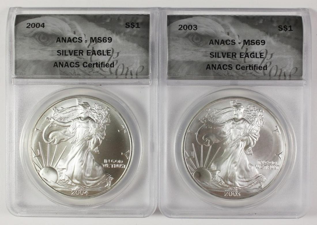 2003 AND 2004 AMERICAN SILVER EAGLE (1 of 2)