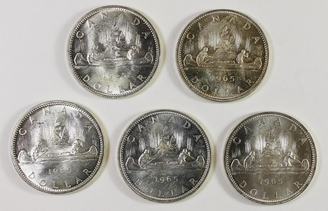 (5) 1965 CANADA SILVER DOLLARS (1 of 2)