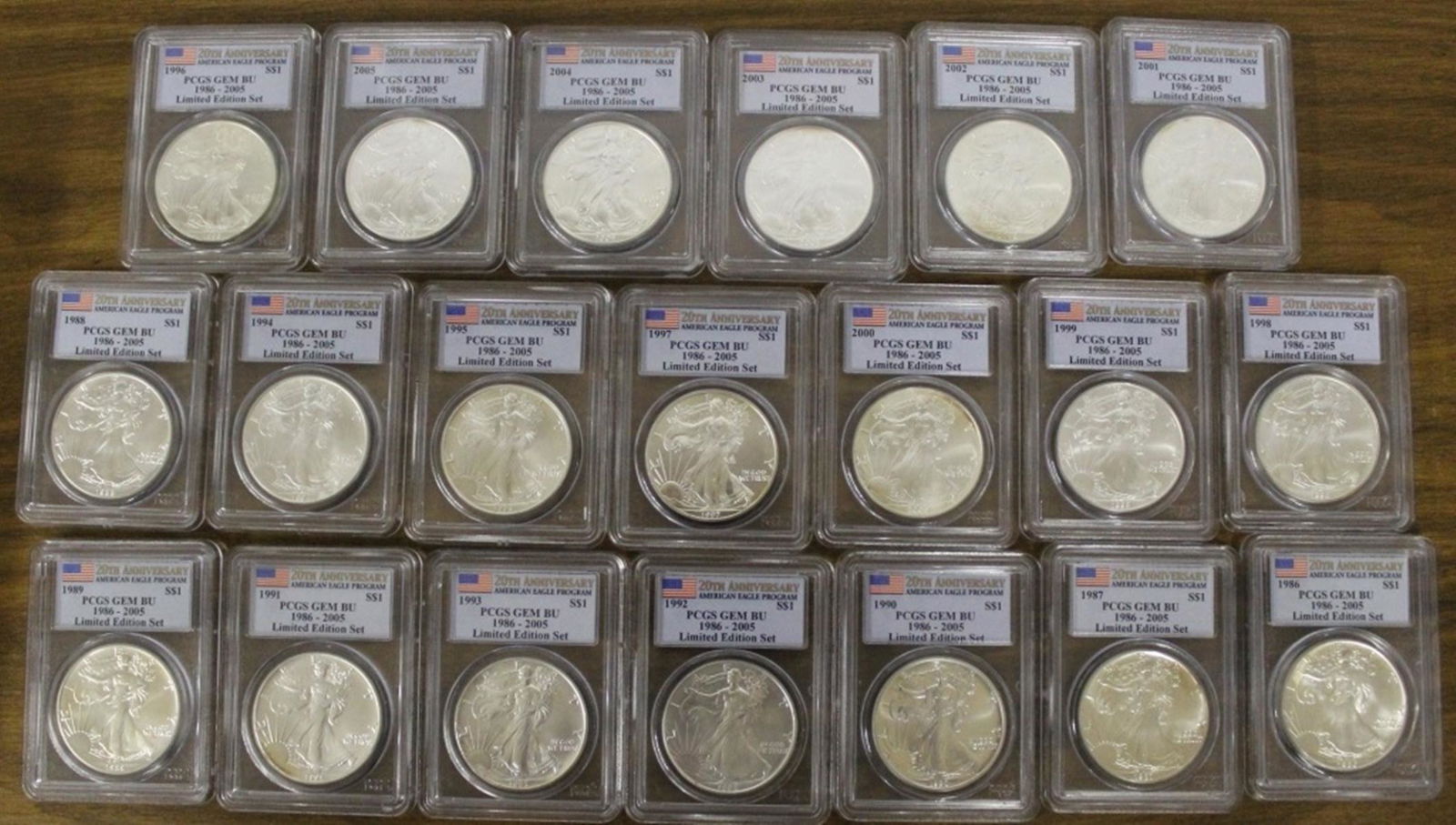 PCGS AMERICAN SILVER EAGLE SET (1 of 5)