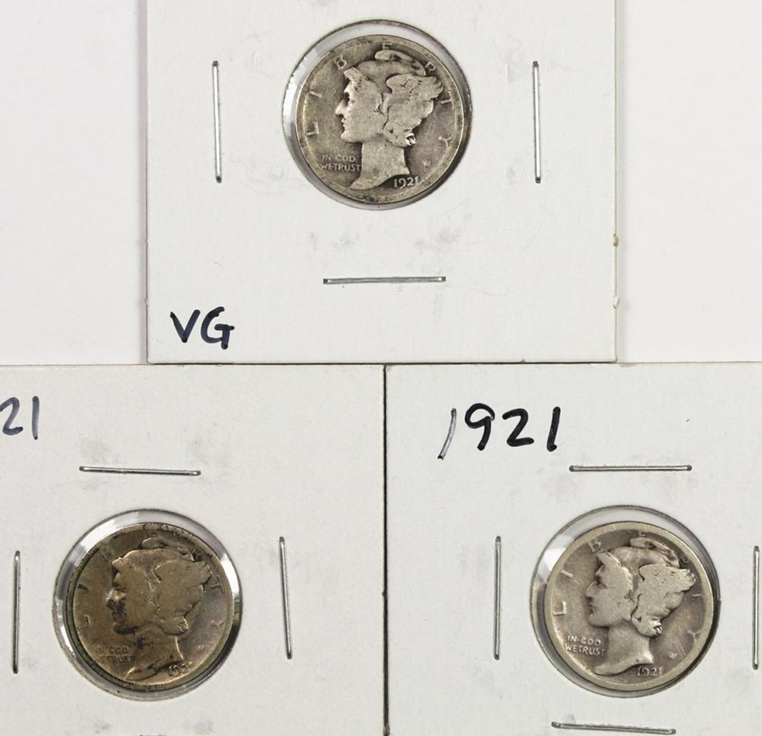 (3) 1921 MERCURY SILVER DIMES (1 of 2)