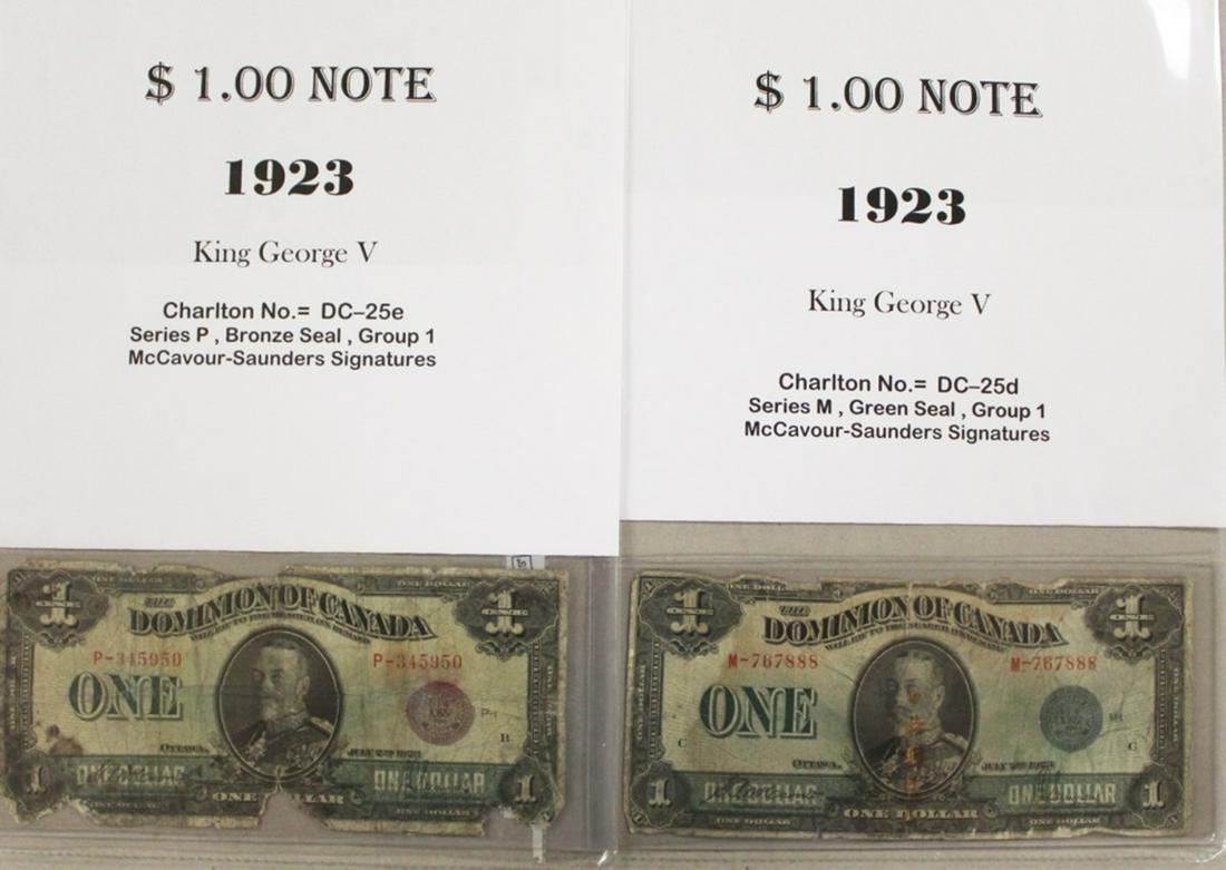 (2) 1923 $1.00 CANADA NOTES (1 of 1)