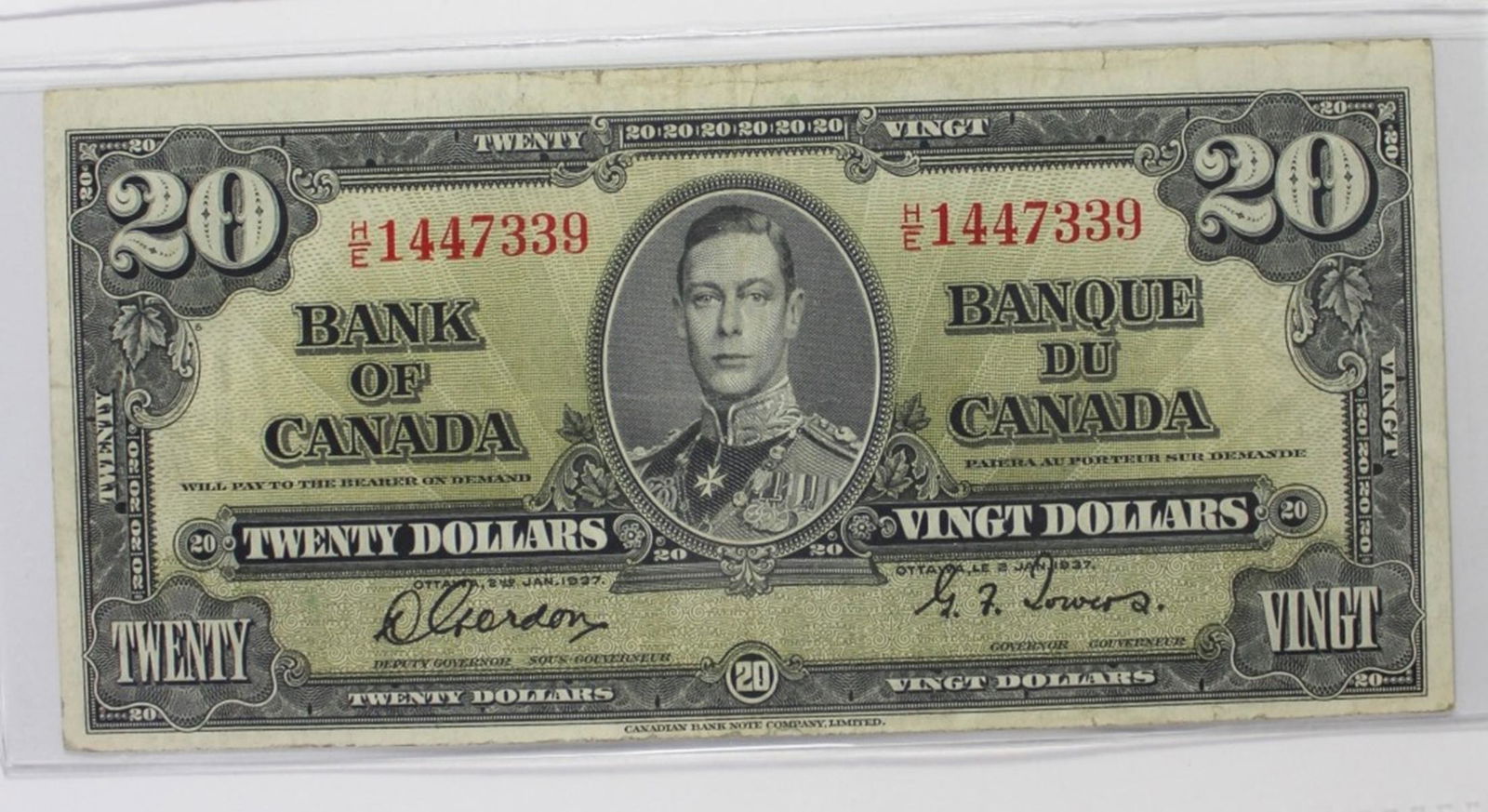 1937 $20 CANADA NOTE (1 of 3)