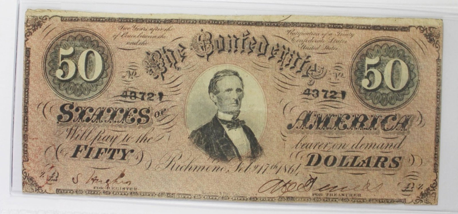 1864 $50 CONFEDERATE (1 of 3)