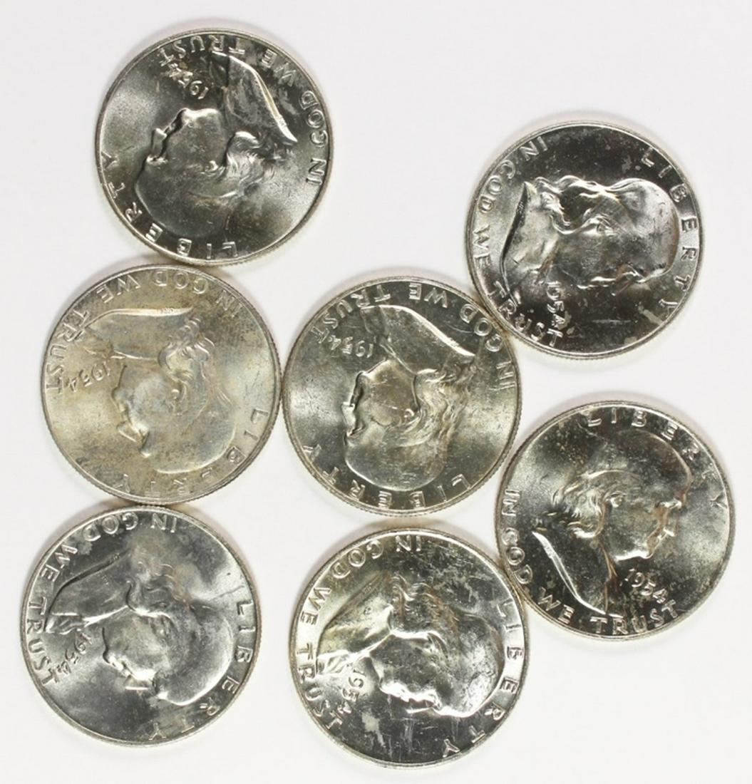 (7) 1954-D FRANKLIN HALF DOLLARS (1 of 1)