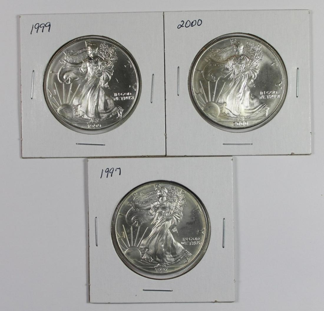 GEM BU AMERICAN SILVER EAGLES (1 of 2)