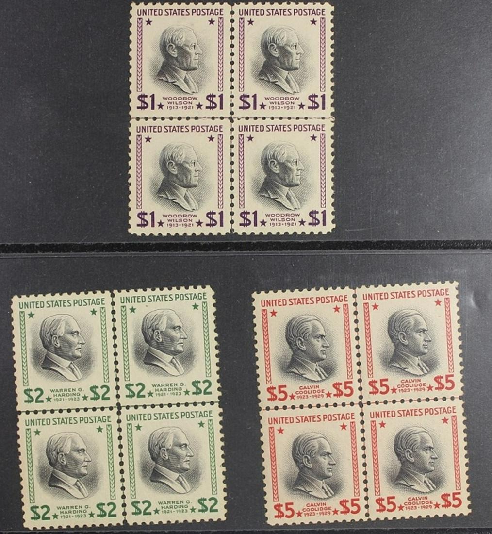 NEVER USED BLOCKS OF 4 U.S. STAMPS (1 of 1)