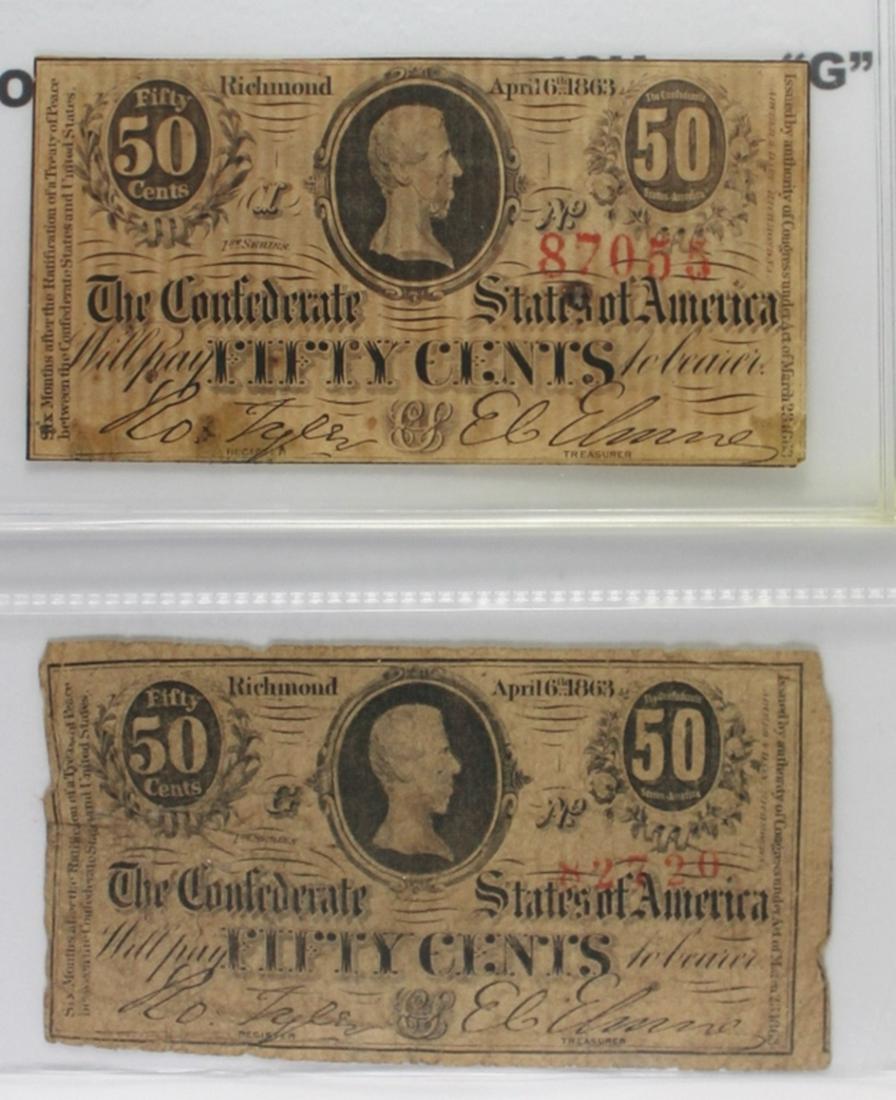 (2) FIFTY CENT CONFEDERATE NOTES (1 of 7)