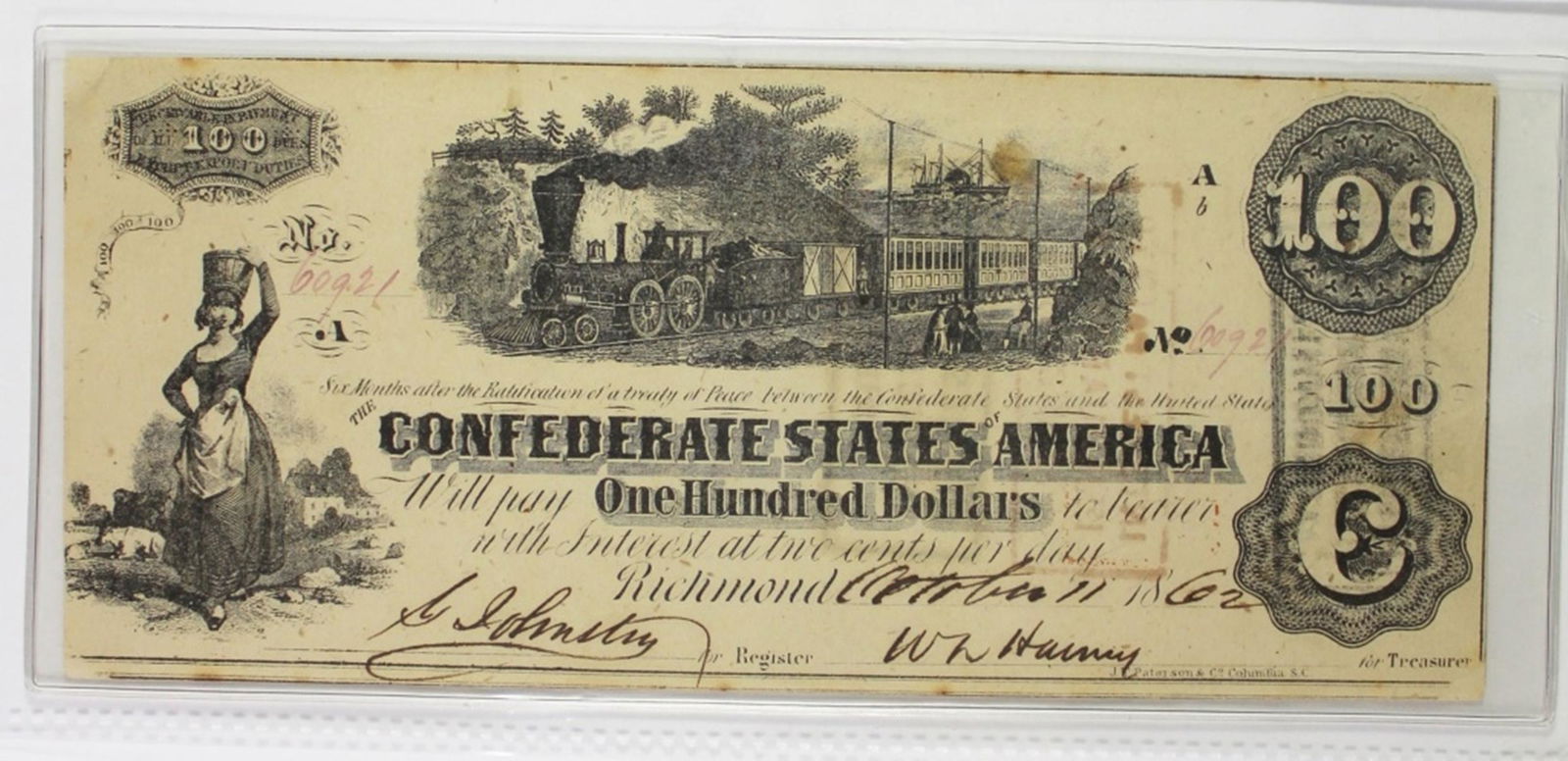 $100 CONFEDERATE 1862 T-40 (1 of 3)