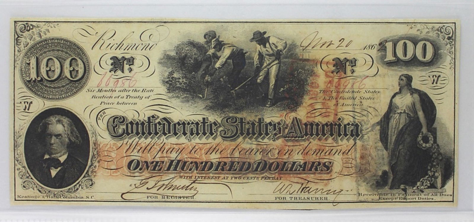 $100 CONFEDERATE 1862 T-41 (1 of 3)