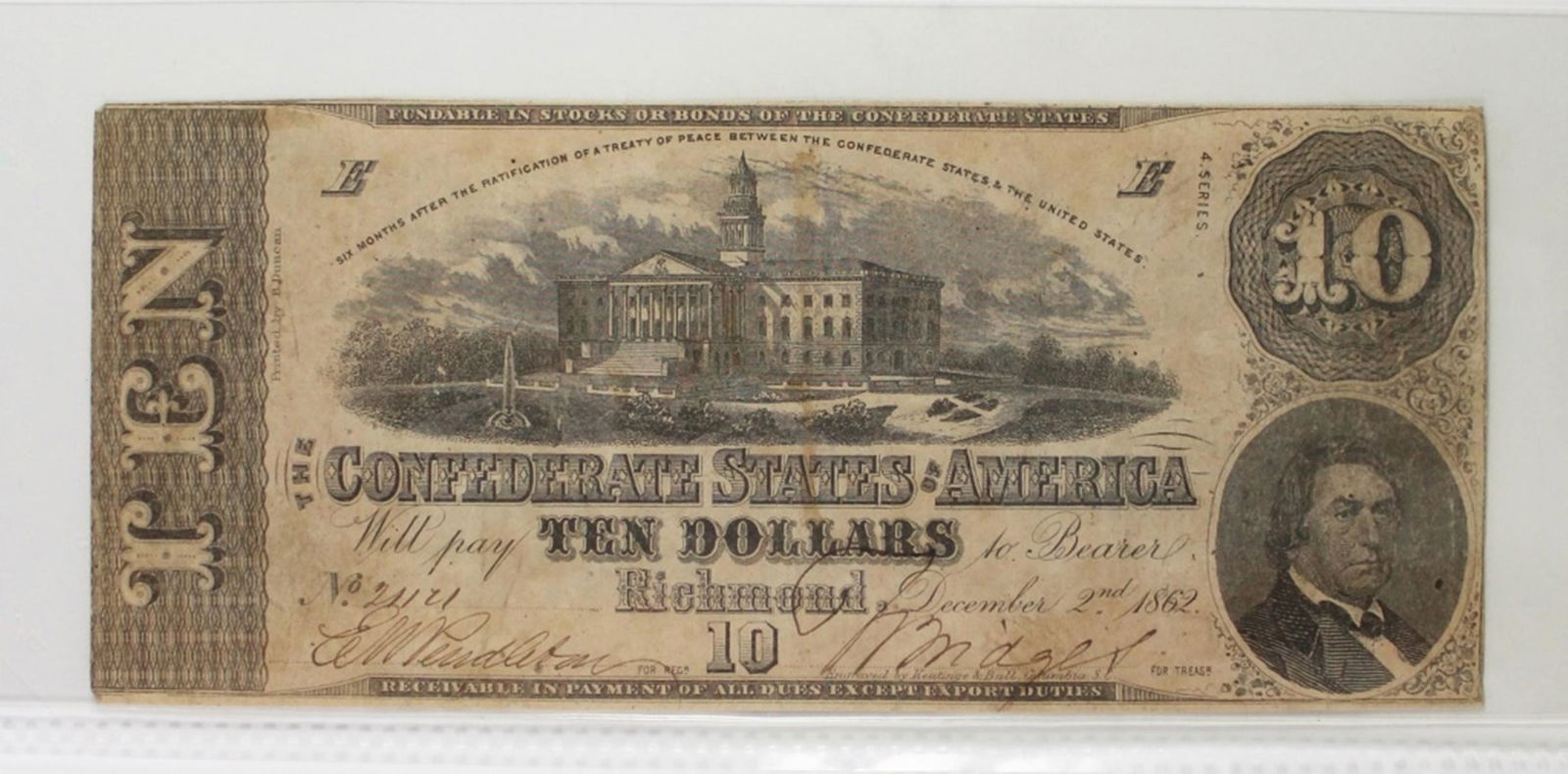 $10 CONFEDERATE 1862 T-52 (1 of 3)