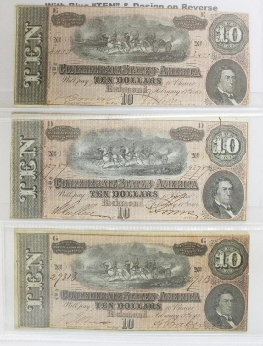 (3) $10 CONFEDERATE NOTES 1864 (1 of 11)