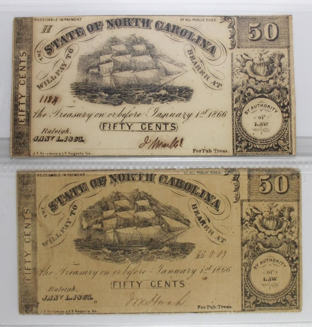 (2) 1863 FIFTY CENT NORTH CAROLINA (1 of 1)