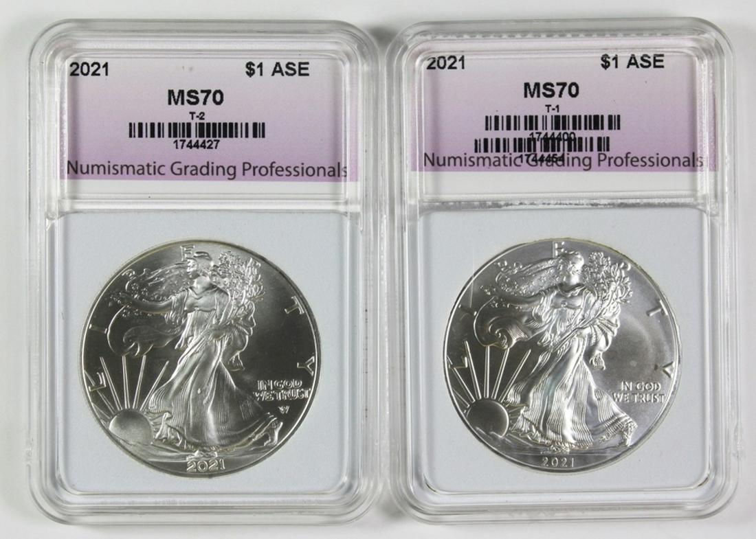 SET OF 2021 AMERICAN SILVER EAGLES (1 of 2)
