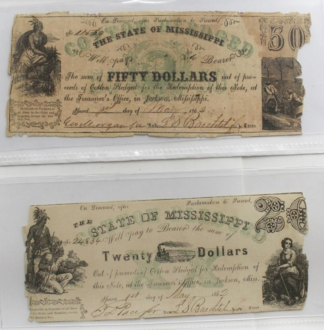 (2) CIVIL WAR MISSISSIPPI NOTES (1 of 5)