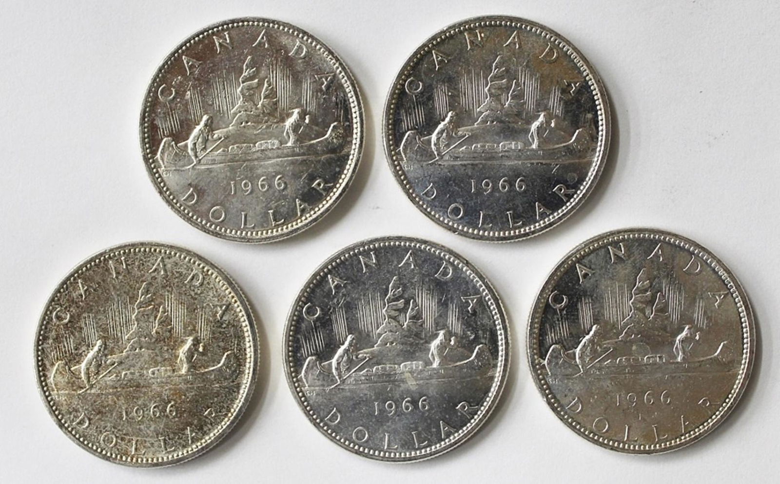 (5) 1966 CANADA SILVER DOLLARS (1 of 2)