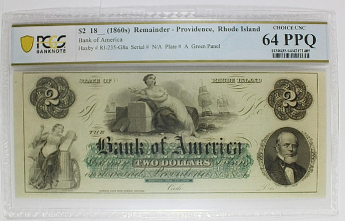 1860'S $2.00 BANK OF AMERICA NOTE (1 of 2)