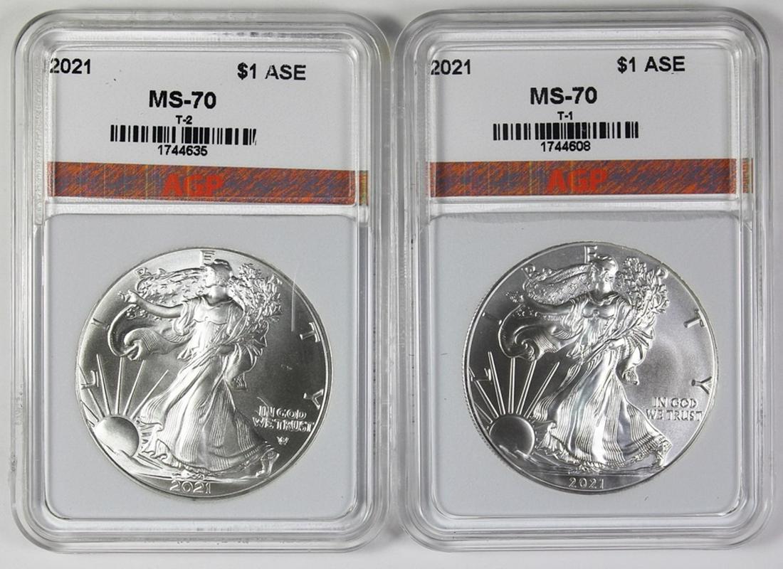SET OF 2021 AMERICAN SILVER EAGLES (1 of 2)