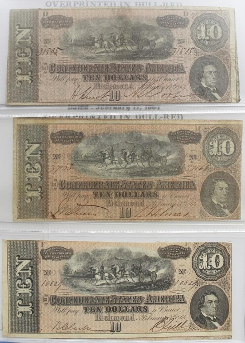(3) DIFFERENT $10 CONFEDERATE NOTES (1 of 7)