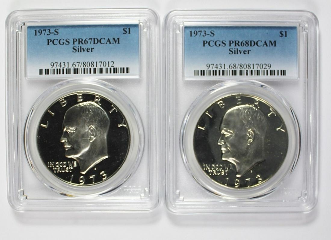 1973-S SILVER EISENHOWER DOLLARS (1 of 2)