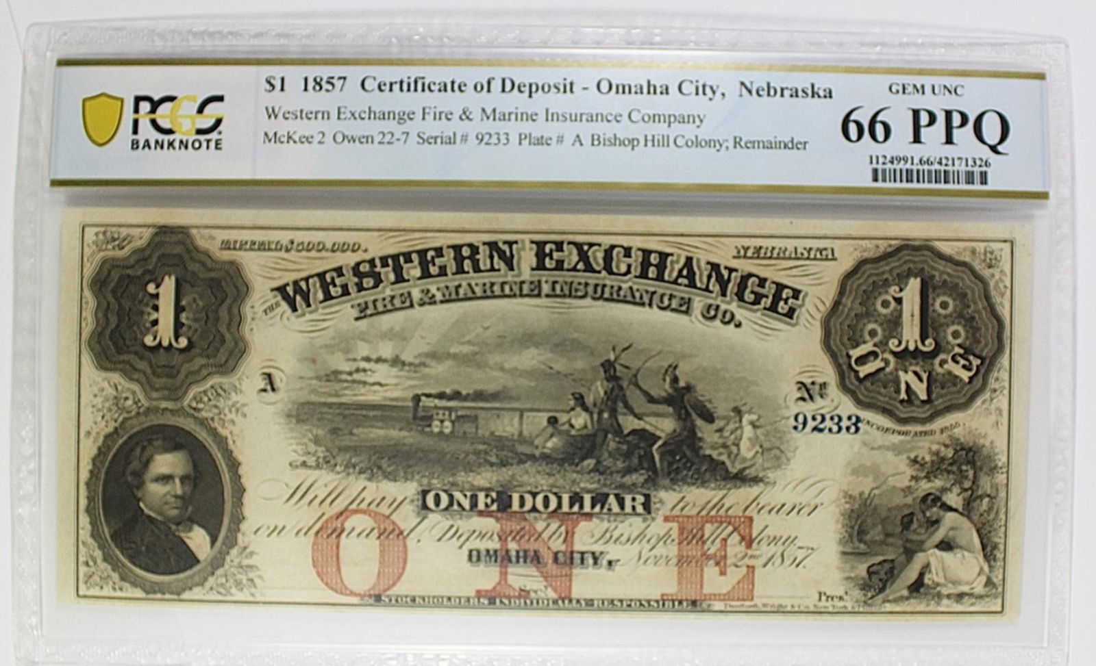 1857 $1.00 WESTERN EXCHANGE (1 of 2)