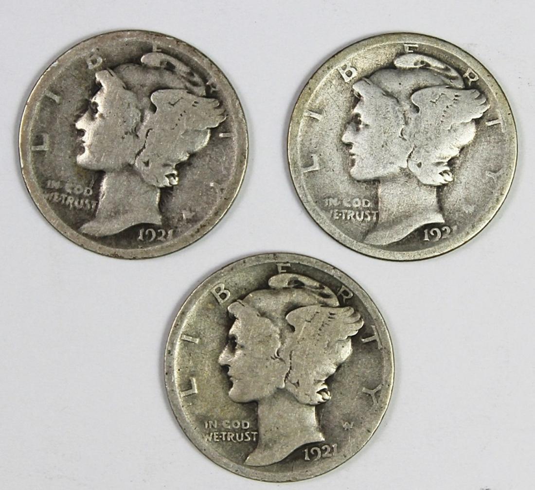 (3) 1921 MERCURY DIMES (1 of 1)