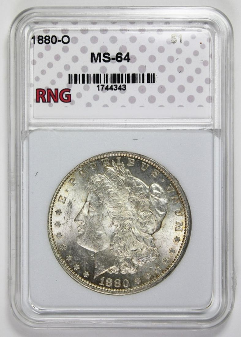 1880-O MORGAN SILVER DOLLAR: RNG MS 64 BLAST WHITE! ESTIMATE: $650-$750