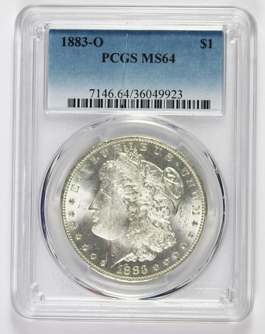 1883-O MORGAN SILVER DOLLAR: PCGS MS 64 SCRATCH ON CASE. ESTIMATE: $85-$125