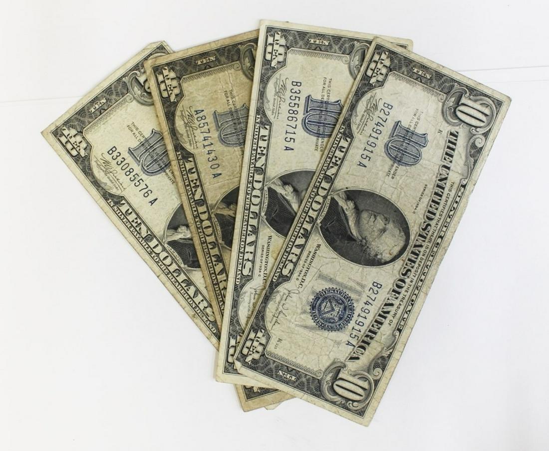 (4) $10 SILVER CERTIFICATES (1 of 2)