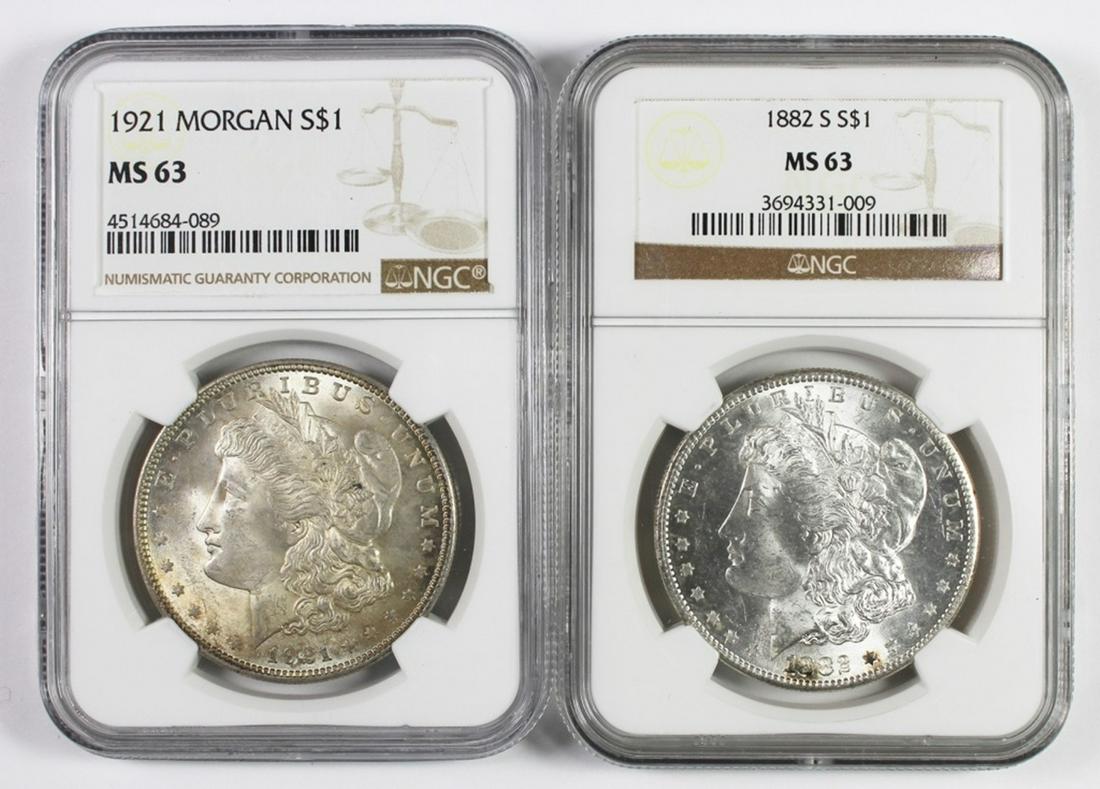 NGC GRADED MORGAN SILVER DOLLARS (1 of 2)