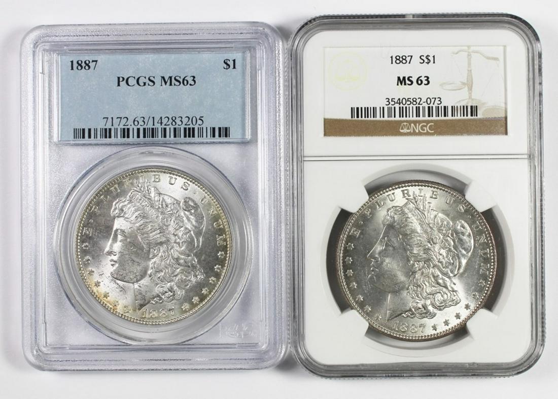 (2) 1887 MORGAN SILVER DOLLARS (1 of 2)