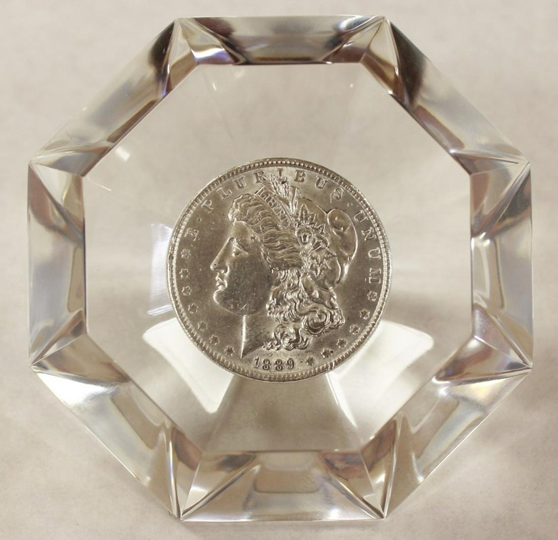 GENUINE MORGAN SILVER DOLLAR PAPERWEIGHTS (1 of 5)