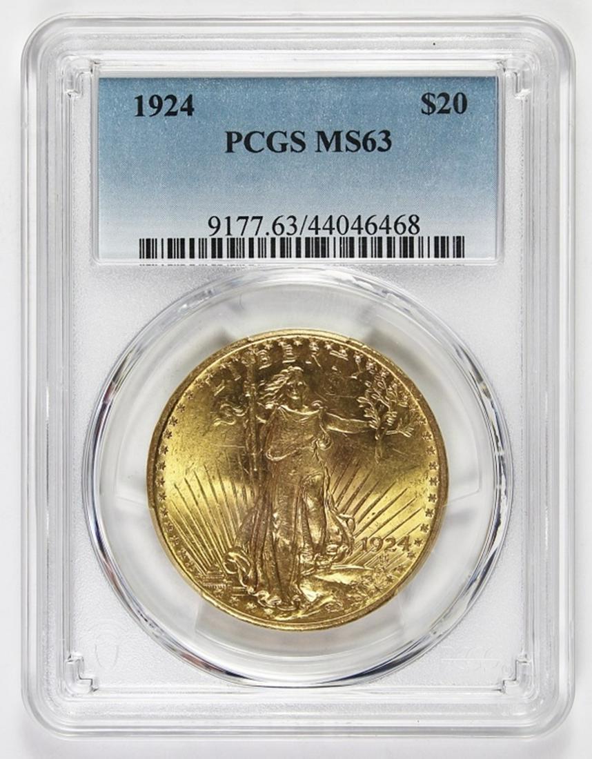 1924 $20 ST. GAUDEN'S GOLD (1 of 2)