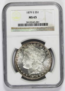 1879-S MORGAN SILVER DOLLAR: NGC MS 65 GEMMY NICE! ESTIMATE: $300-$350