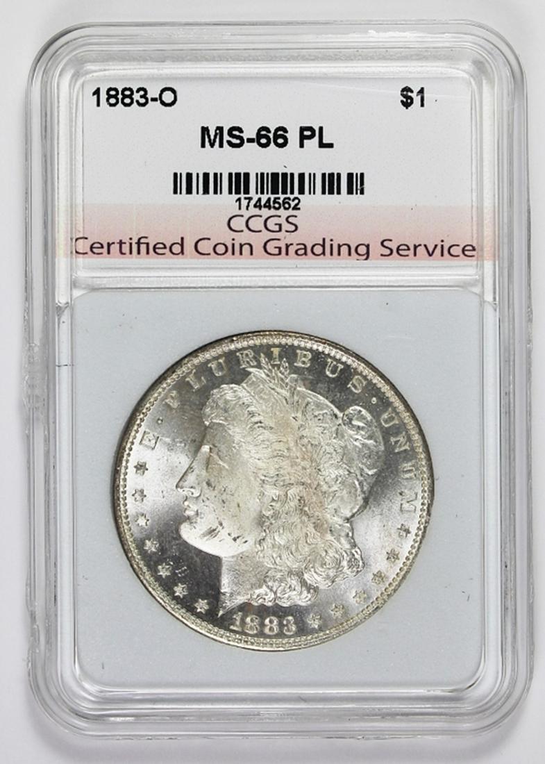 1883-O MORGAN SILVER DOLLAR: CCGS MS 66 PL BLAST WHITE! ESTIMATE: $500-$600