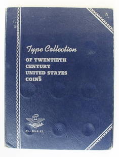 20TH CENTURY TYPE SET: 1900 MORGAN SILVER DOLLAR, 1922 PEACE SILVER DOLLAR, (4) SILVER HALVES, (3) SILVER HALVES, (3) SILVER DIMES, (3) ONE CENTS AND (3) NICKELS. ESTIMATE: $175-$250