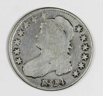 1824 BUST HALF DOLLAR: VG. ESTIMATE: $70-$100