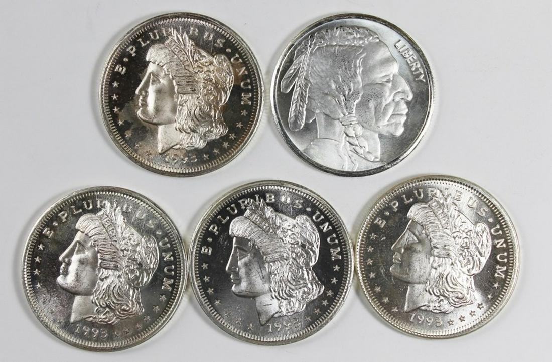 (5) 1 OZ SILVER ROUNDS (1 of 2)