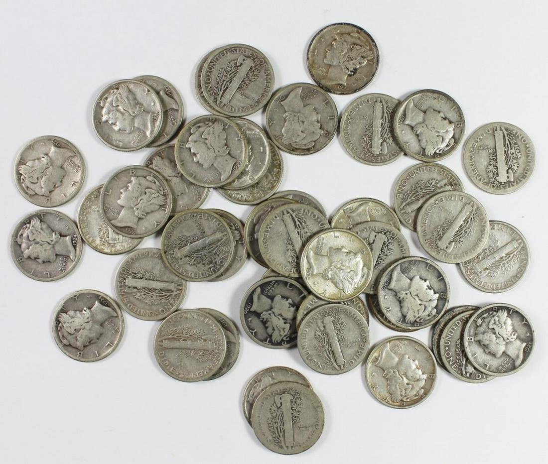 (44) DIFFERENT MERCURY DIMES (1 of 1)