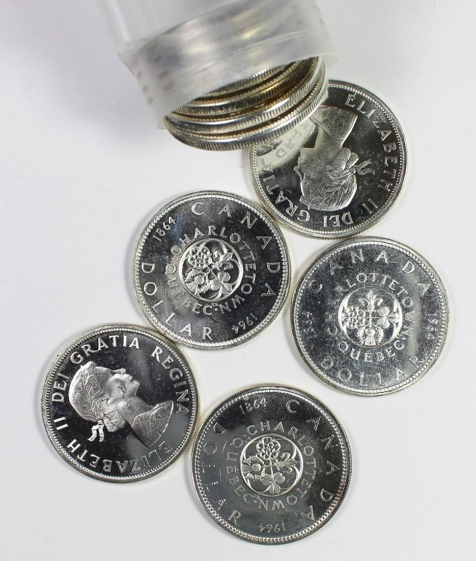 ROLL OF 1964 CANADA SILVER DOLLARS (1 of 1)