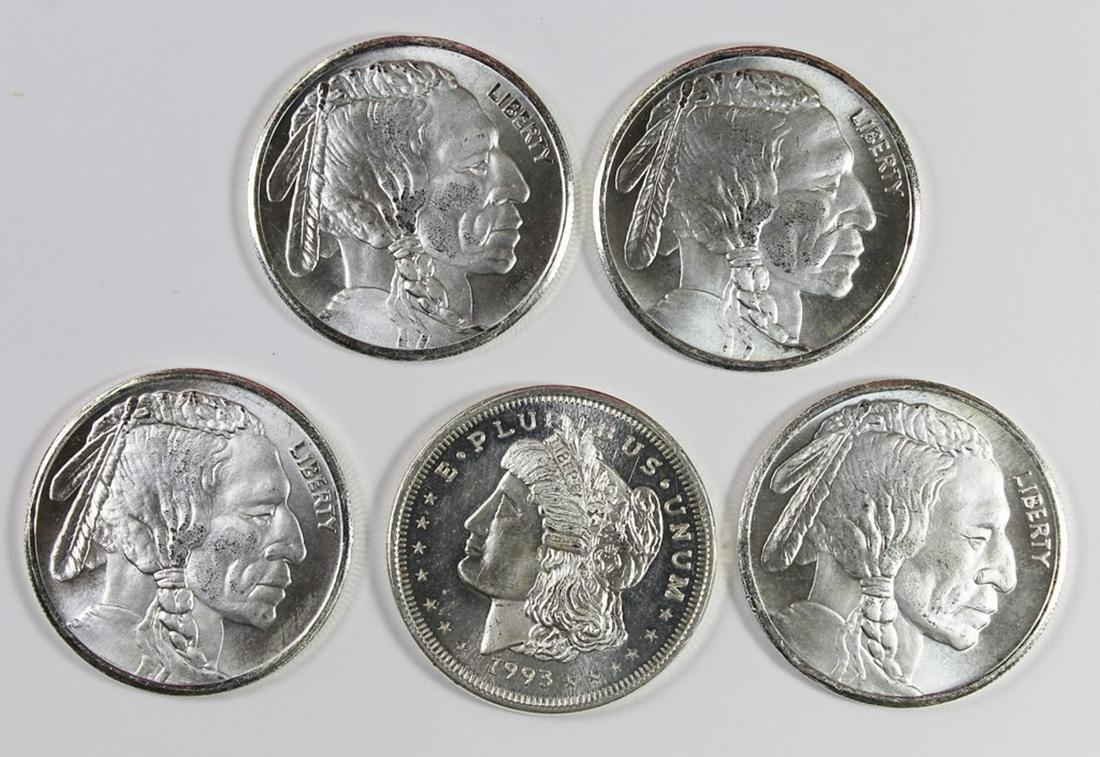 (5) 1 OZ SILVER ROUNDS (1 of 2)
