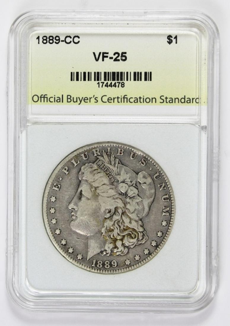 1889-CC MORGAN SILVER DOLLAR (1 of 2)