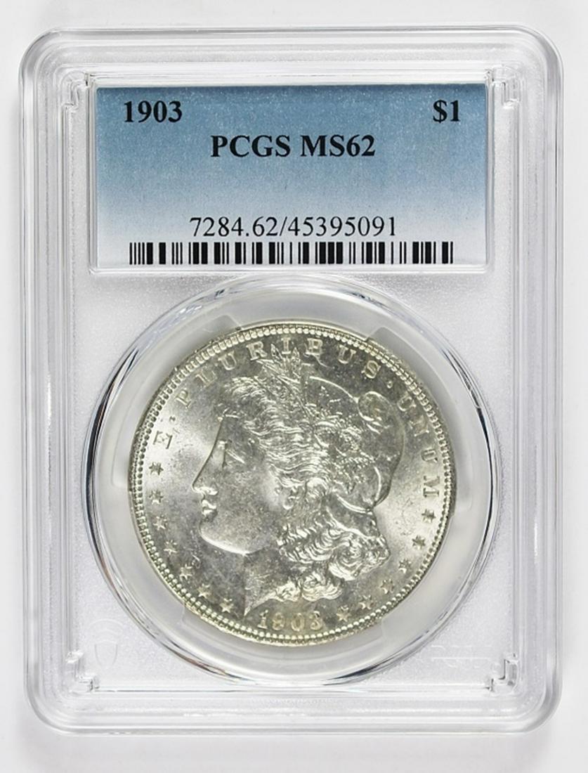 1903 MORGAN SILVER DOLLAR: PCGS MS 62 NICE! ESTIMATE: $175-$250