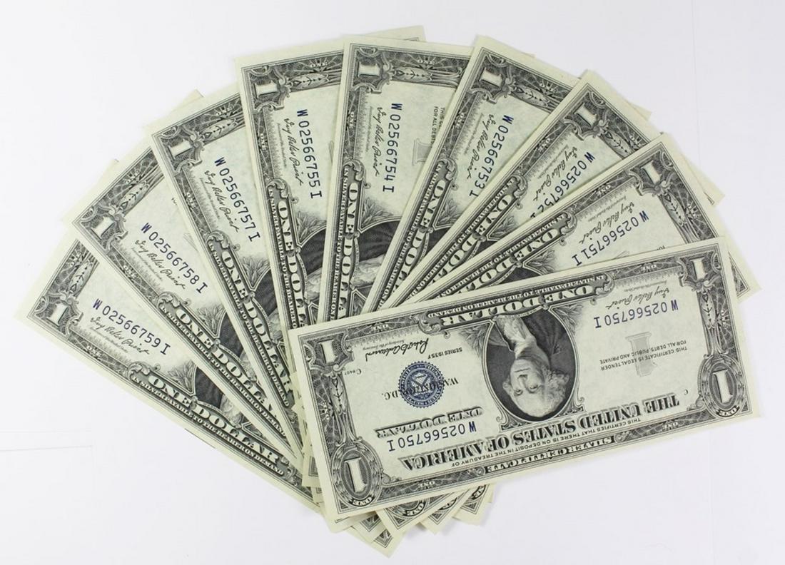 (10) 1935-F $1.00 SILVER CERTIFICATES (1 of 1)