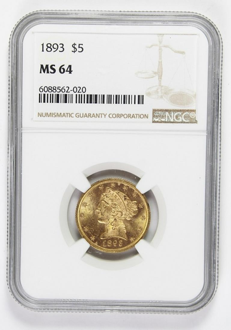 1893 $5 GOLD LIBERTY (1 of 2)