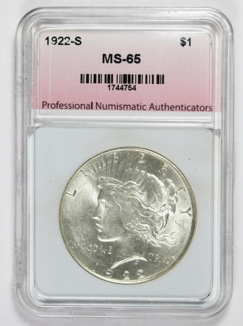 1922-S PEACE SILVER DOLLAR (1 of 2)