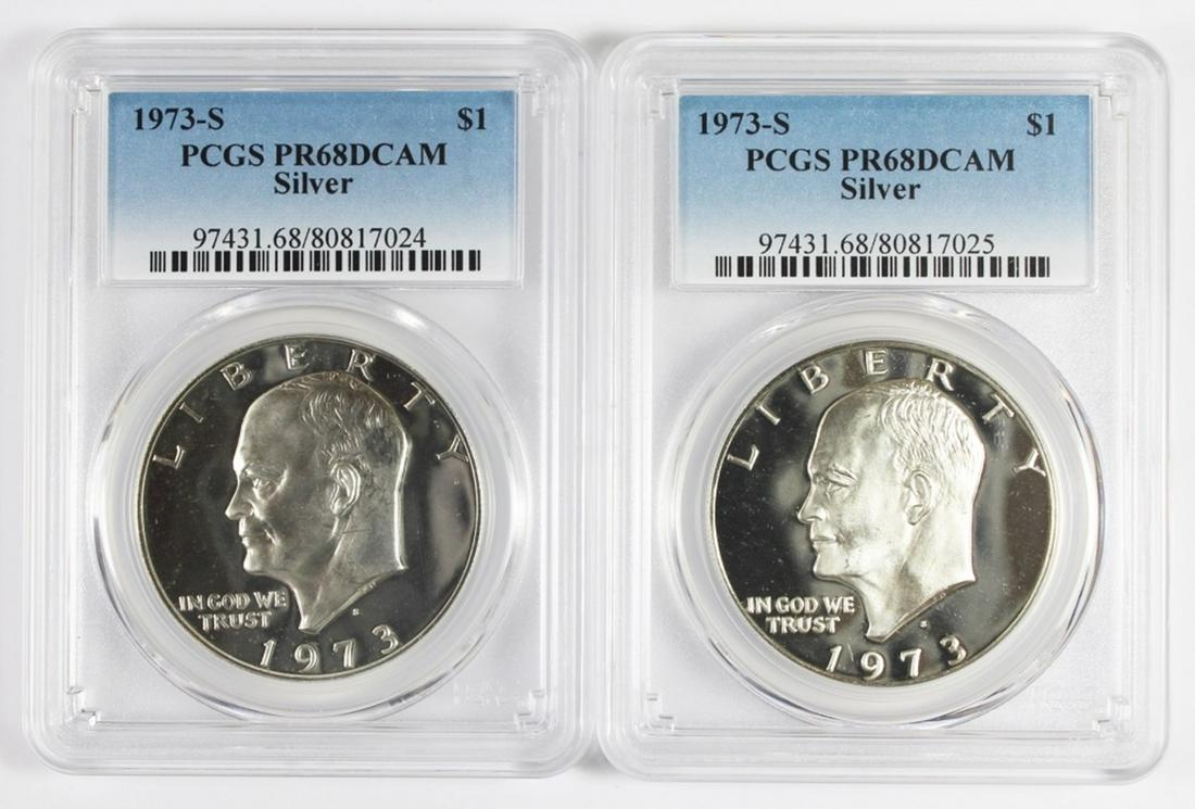 (2) 1973-S SILVER EISENHOWER DOLLARS (1 of 2)