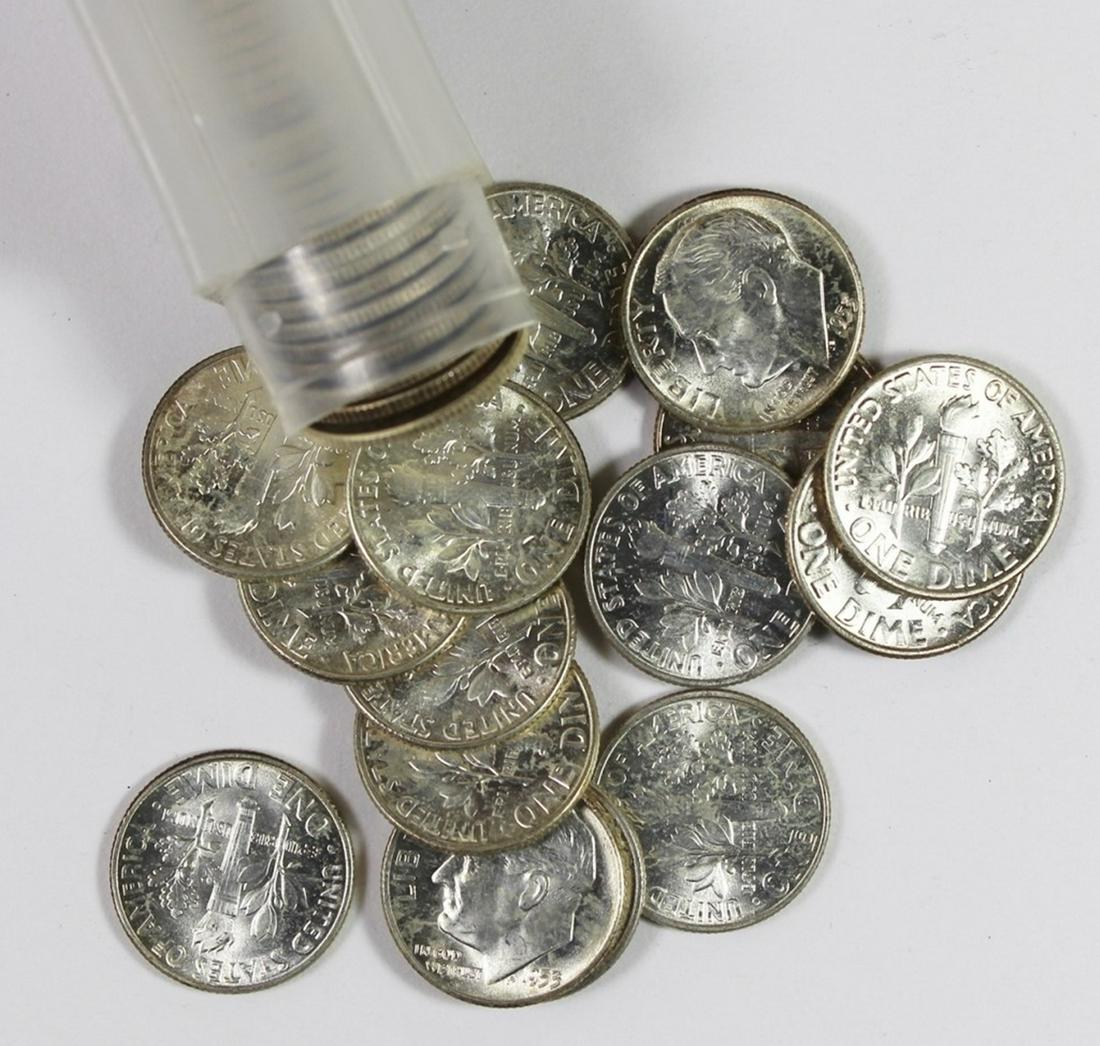 1953 ROOSEVELT SILVER DIME ROLL (1 of 1)