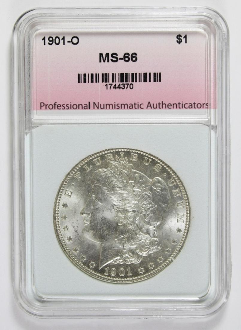 1901-O MORGAN SILVER DOLLAR: PNA MS 66 BLAST WHITE. ESTIMATE: $300-$400