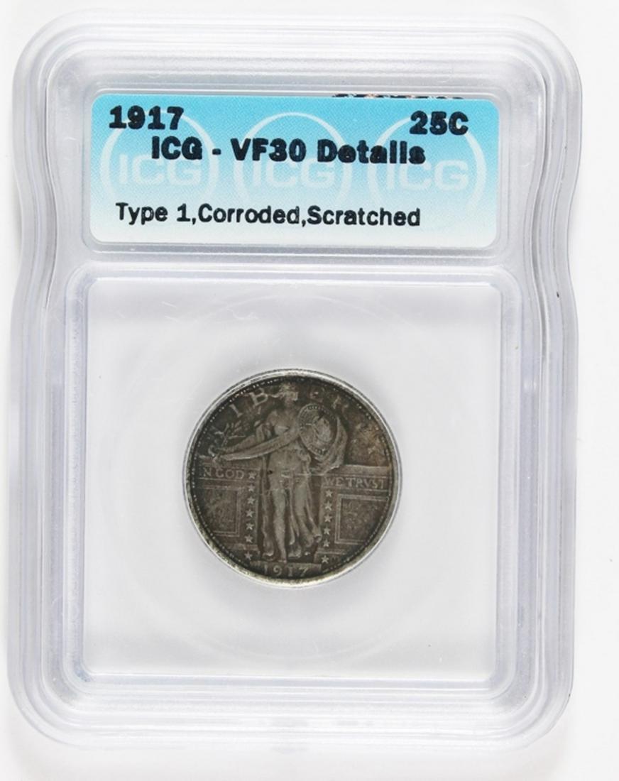 1917 TYPE 1  STANDING LIBERTY QUARTER (1 of 2)