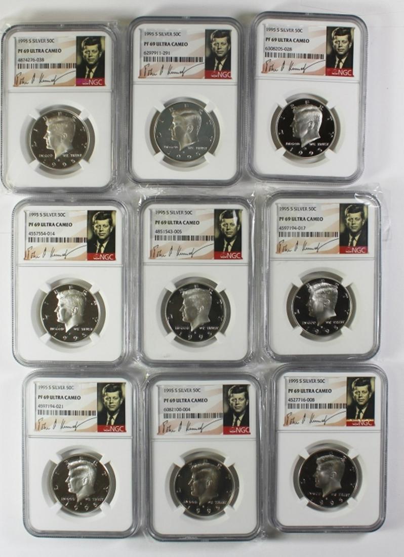 (9) 1995-S SILVER HALF DOLLARS (1 of 1)